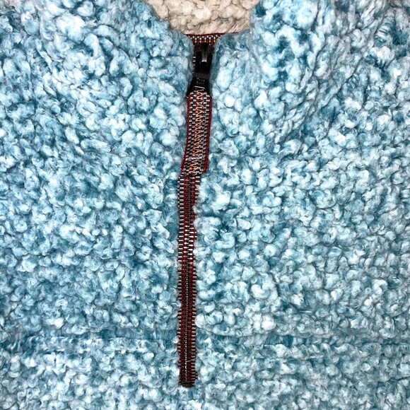 American Outdoor Co True Grit Quarter Zip Blue Sherpa Fleece Pullover Women's XS - Picture 6 of 13